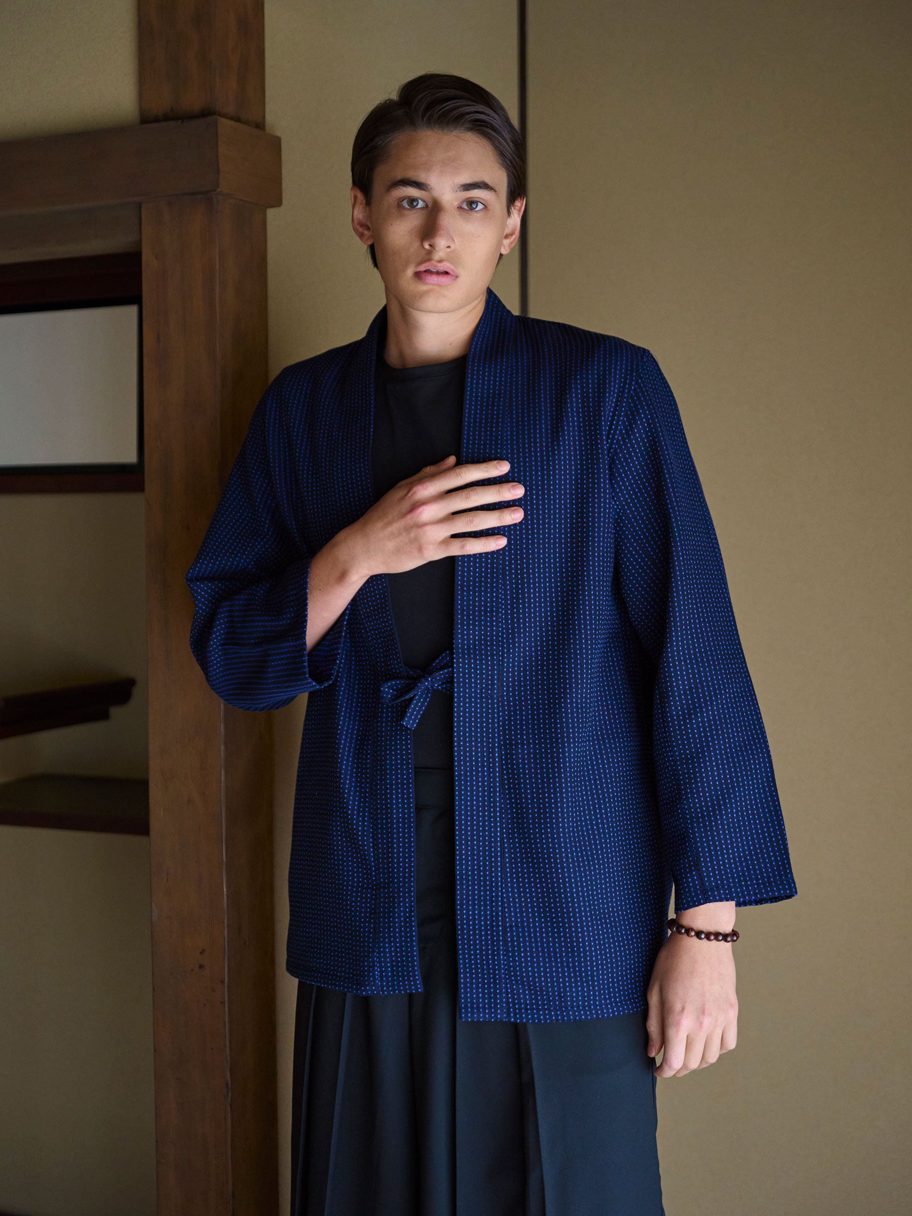 蓝染刺子羽织和服外套 | Japan Objects Store