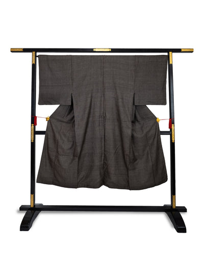 Men's Vintage Brown Tortoiseshell Silk Japanese Kimono