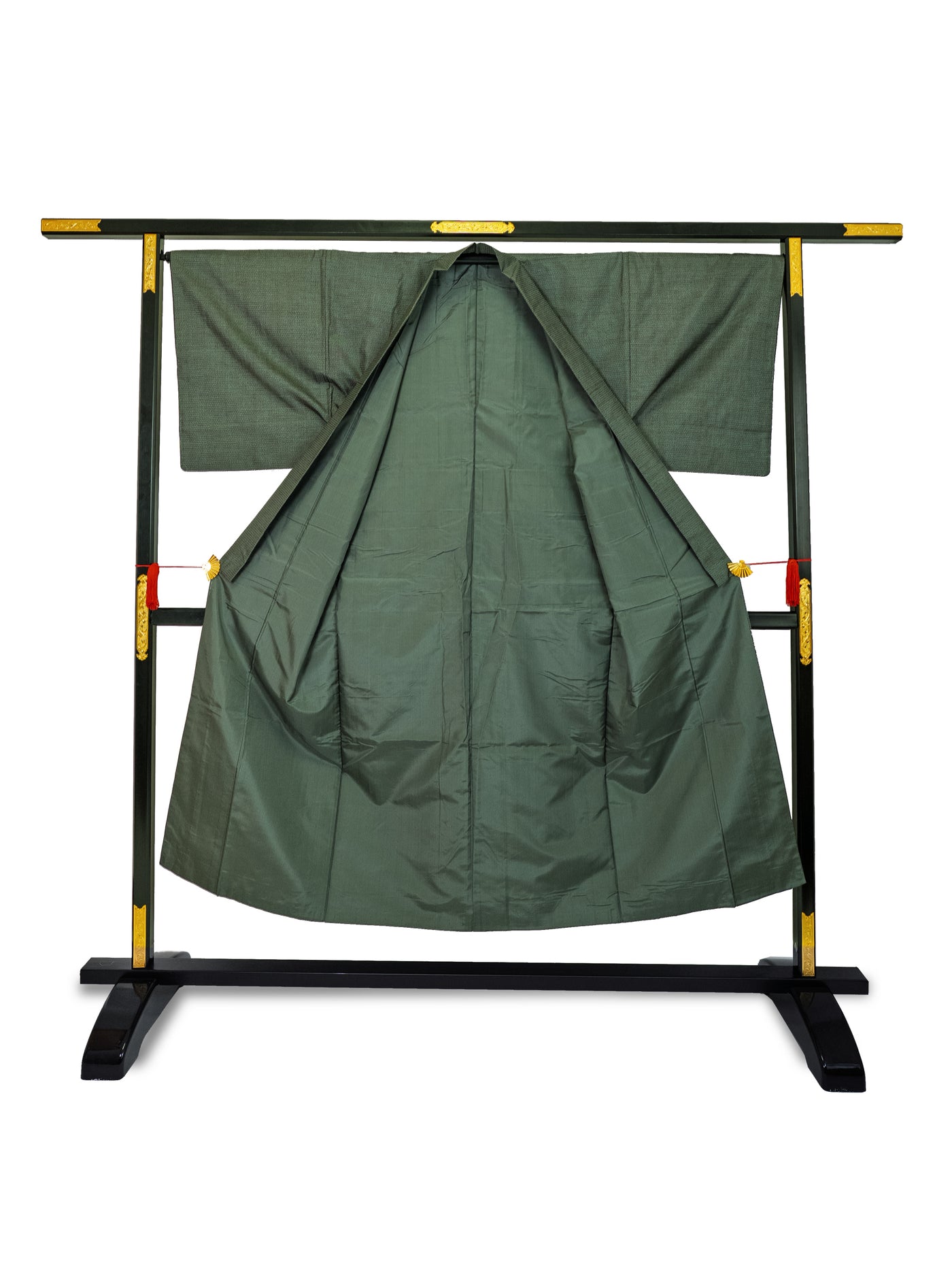 Men's Vintage Green Tortoiseshell Silk Japanese Kimono