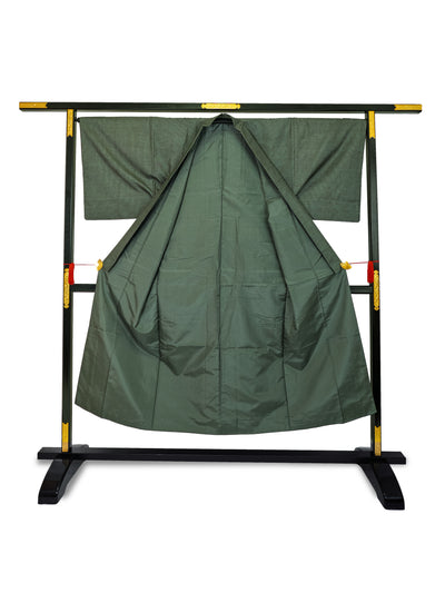 Men's Vintage Green Tortoiseshell Silk Japanese Kimono