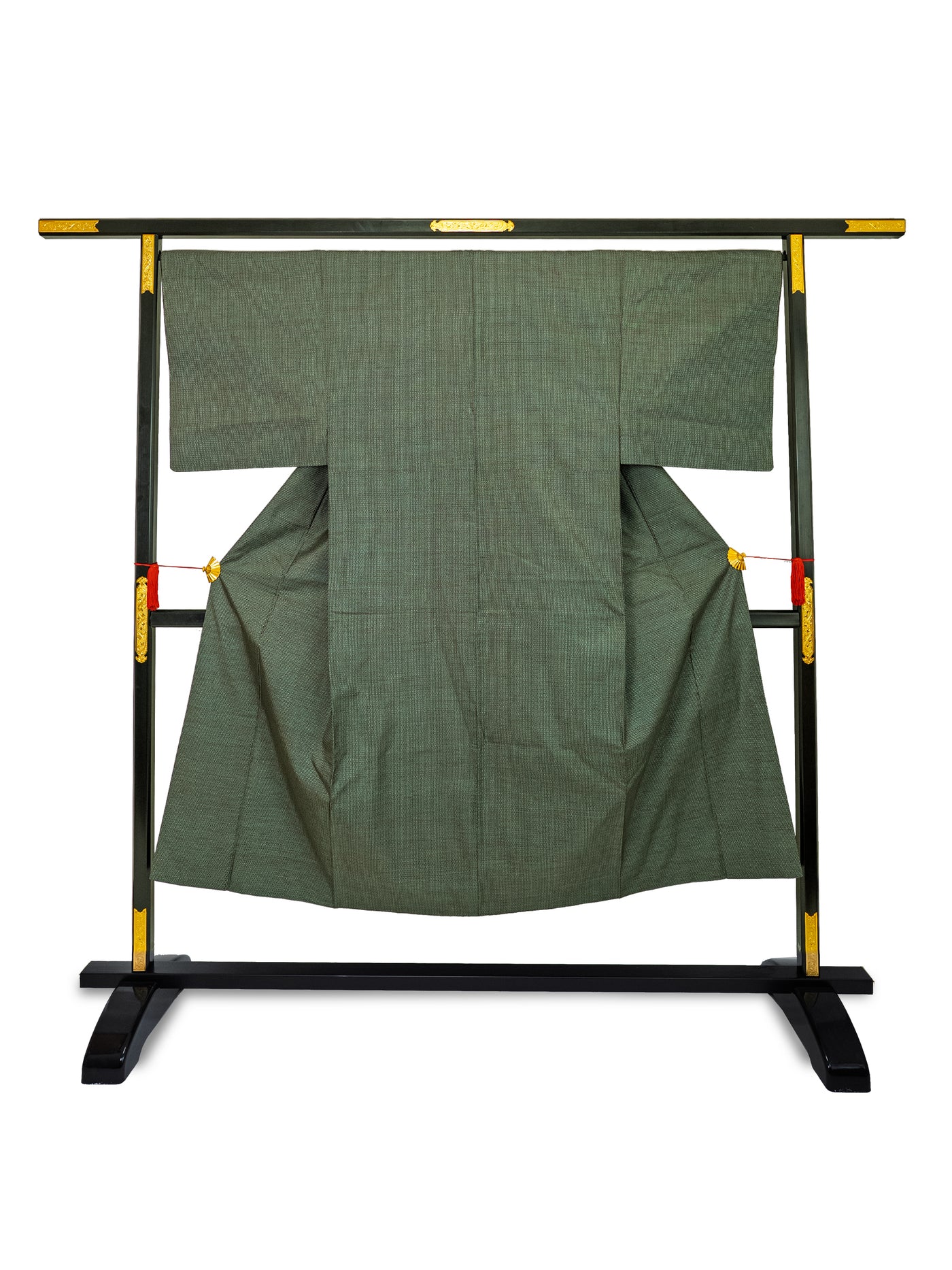 Men's Vintage Green Tortoiseshell Silk Japanese Kimono