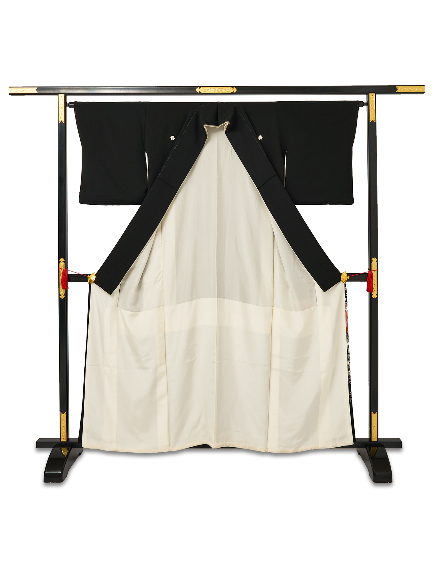 Women's Vintage Black Hanamura Silk Japanese Kimono
