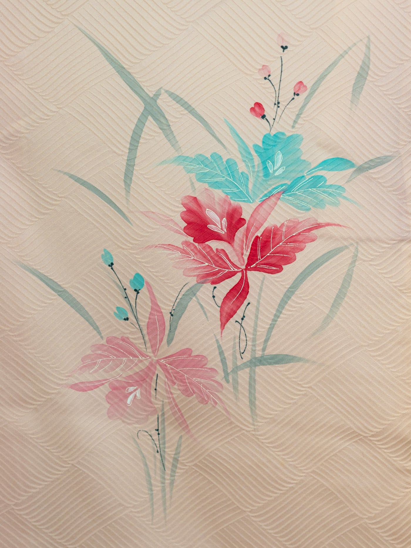 古着蓝花真丝和服