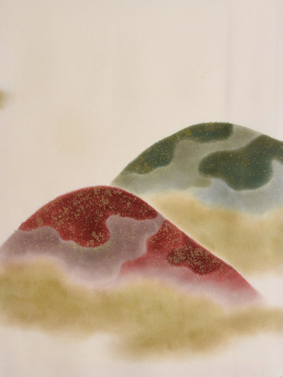 Vintage Silk Ivory White Japanese Kimono Detail