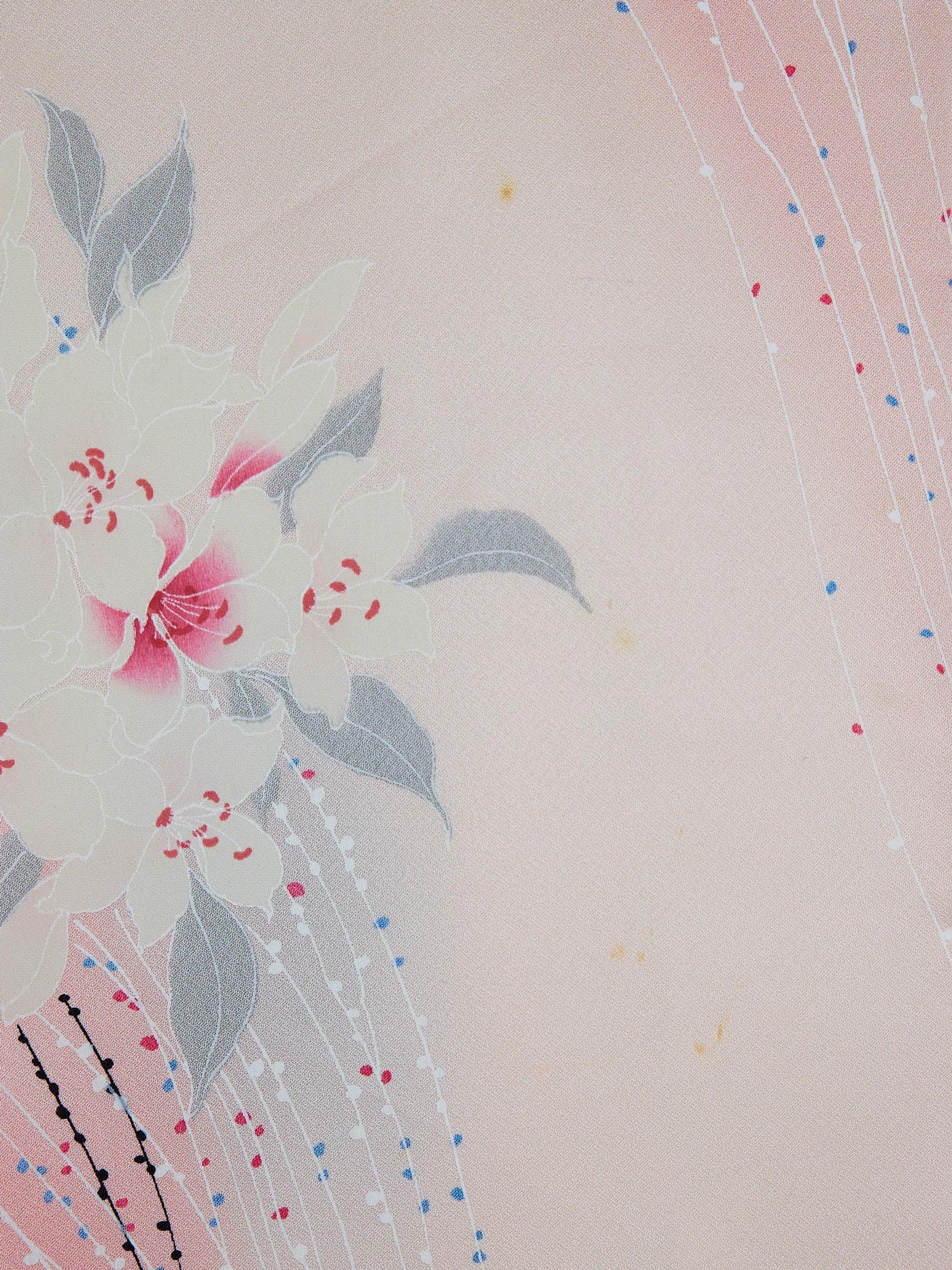 Vintage Silk Pink Flowers Kimono