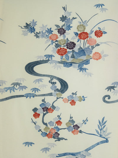 Kimono Japonais Vintage Fleurs en Soie