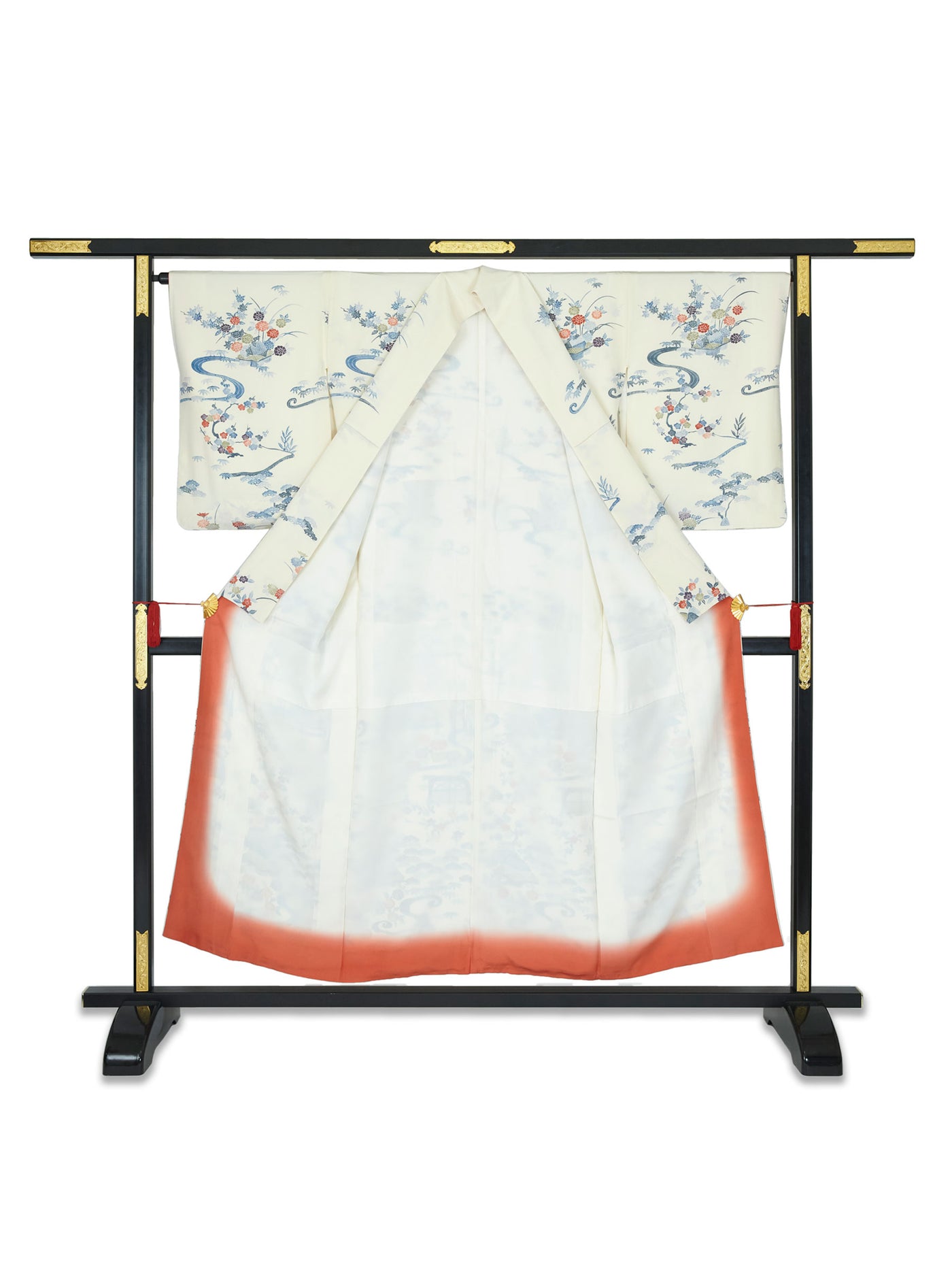 Kimono Japonais Vintage Fleurs en Soie