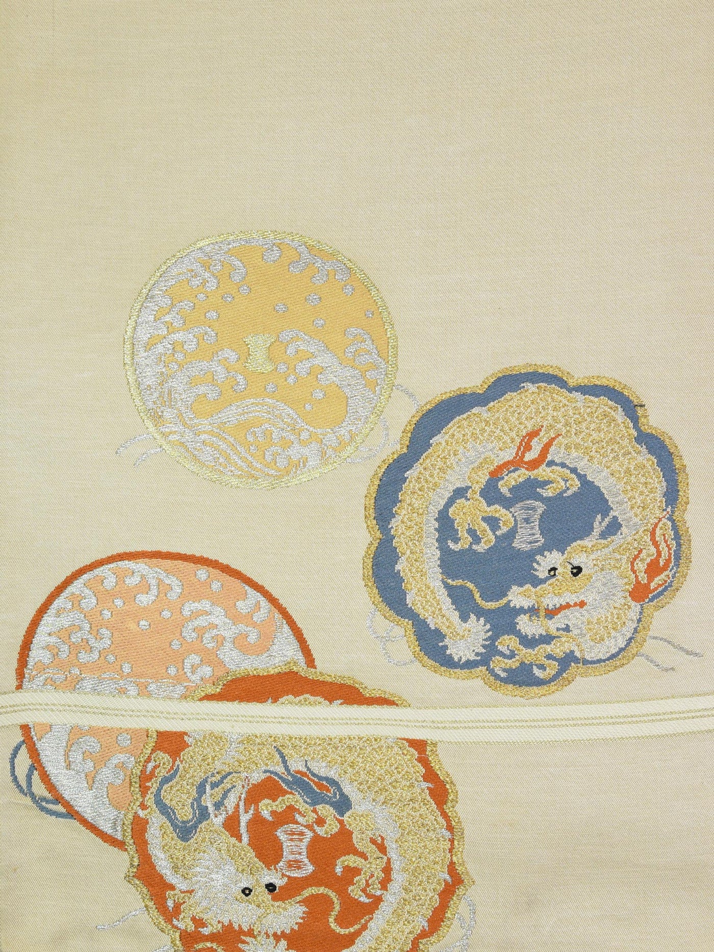 Vintage Dragon Silk Obi Belt Detail