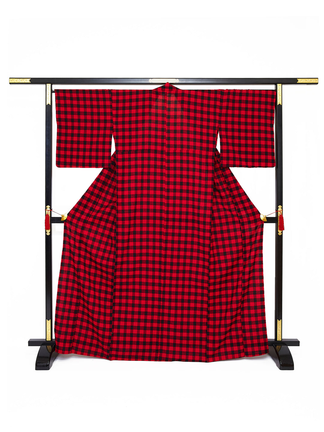 綿麻浴衣✴︎紅型 12105RD-Red-Benkei-Yukata-