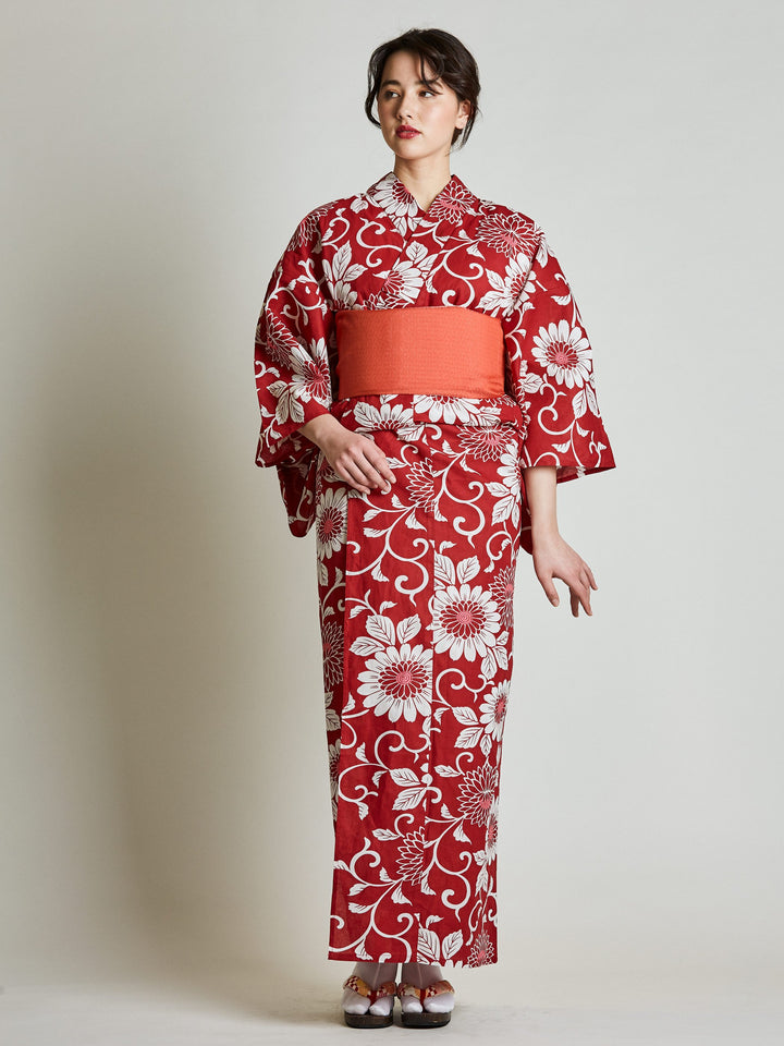 Red Diamond Weave Obi Belt | Japan Objects Store display picture 1