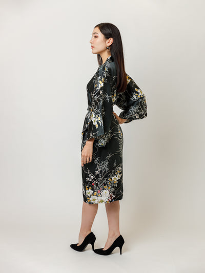 Hana Silk Kimono Robe Side