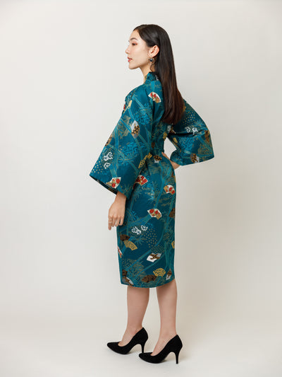 Sensu Cotton-Satin Kimono Robe Side