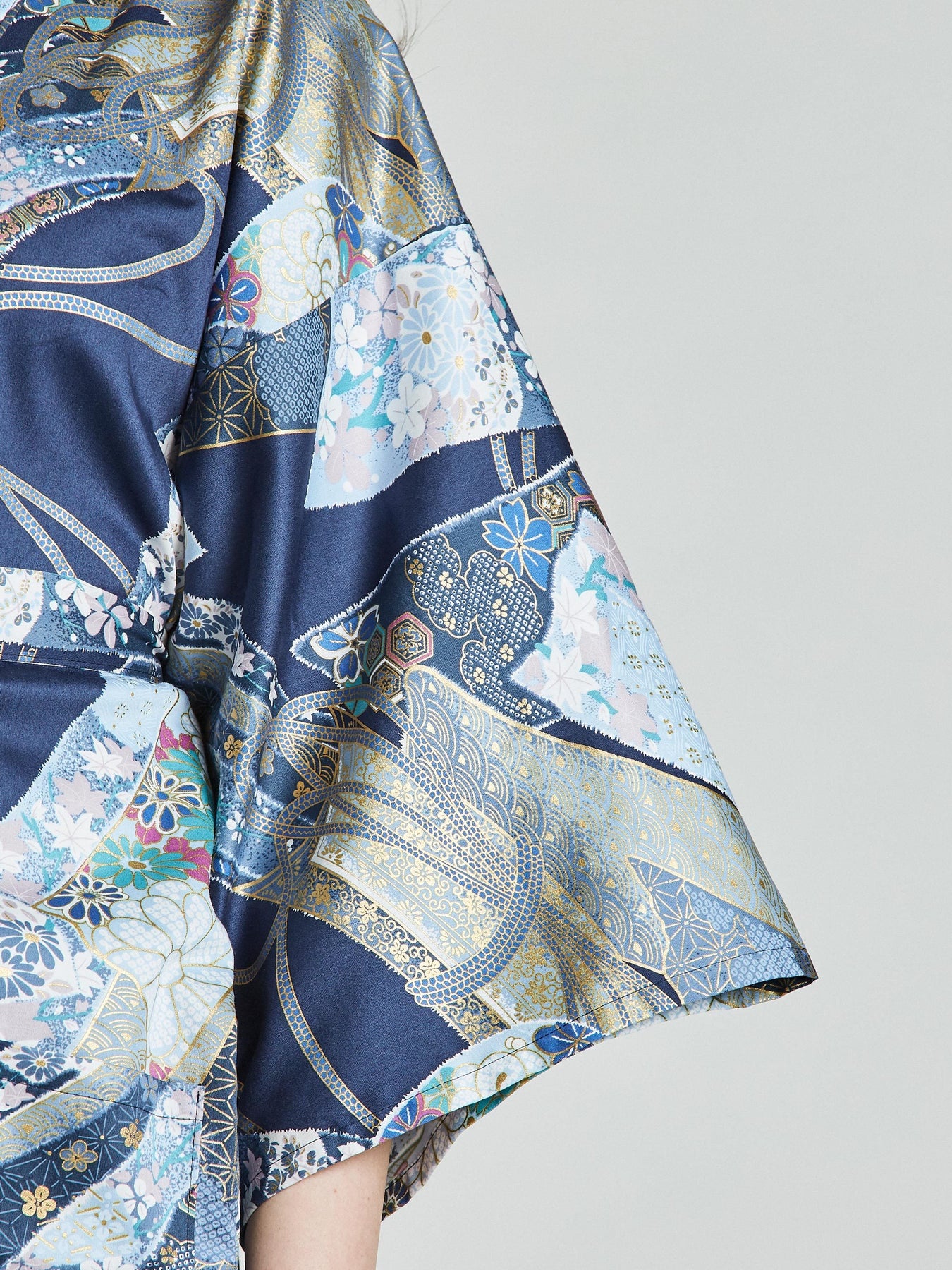 Floral Ribbon Cotton-Satin Kimono Robe | Japan Objects Store