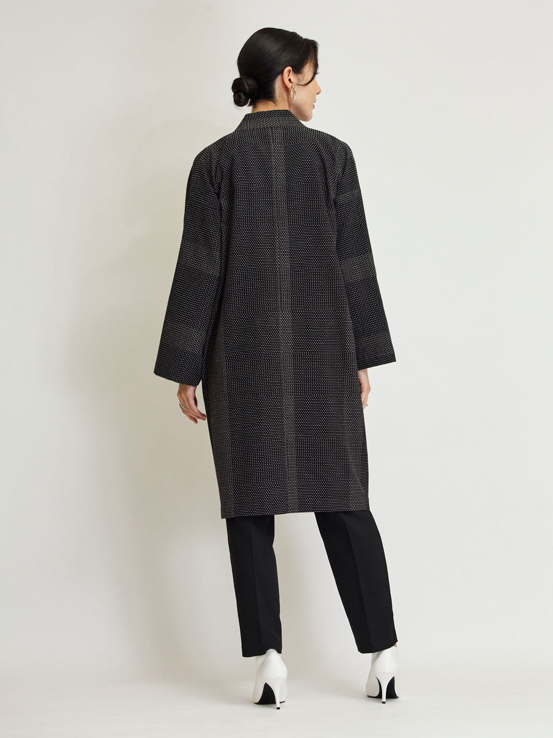 Miyako Black Haori Long Kimono Jacket | Japan Objects Store