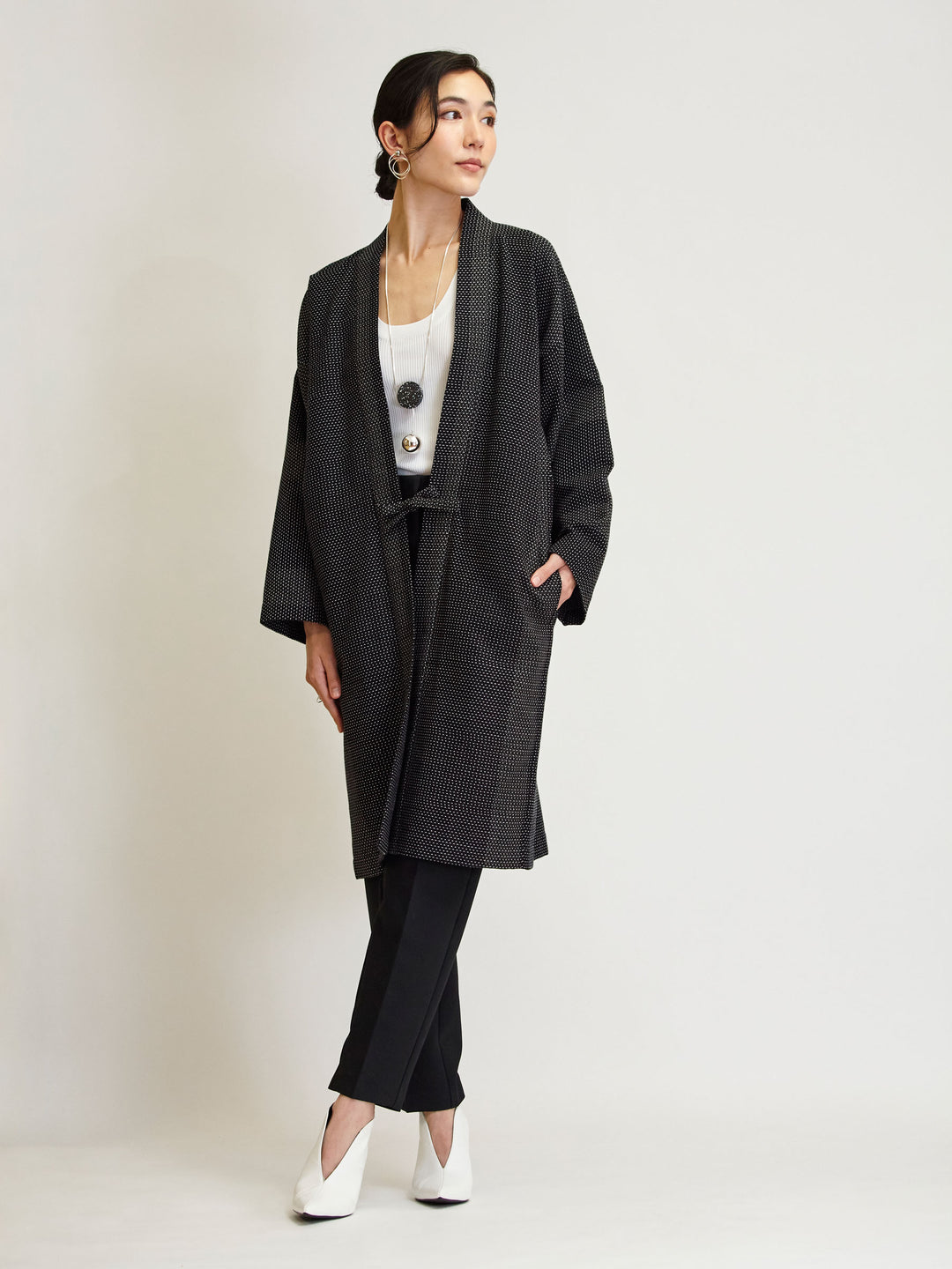 16532BK-Miyakodori-Black-Haori