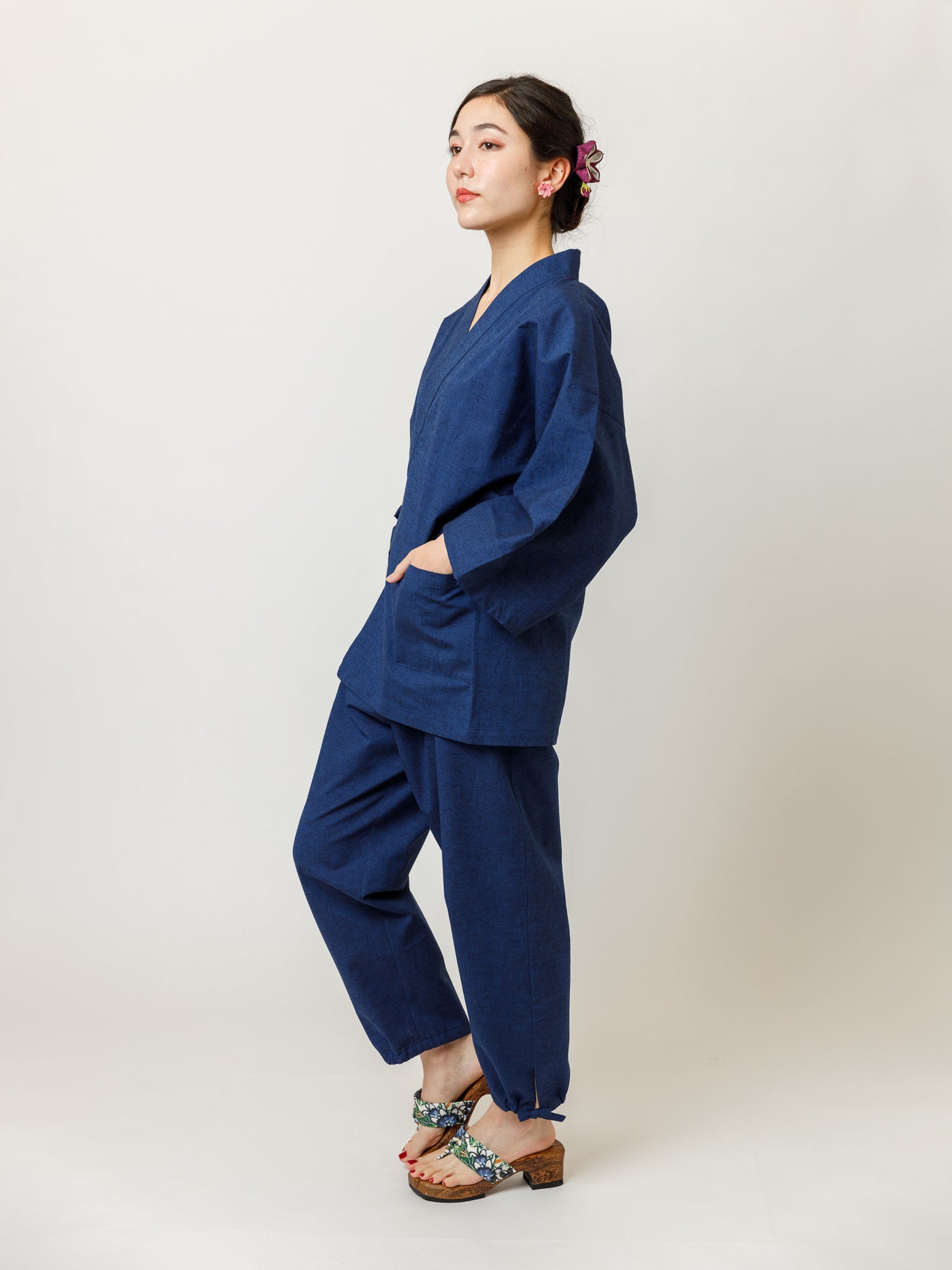 Japan Blue Samue Jacket & Lounge Pants SIde