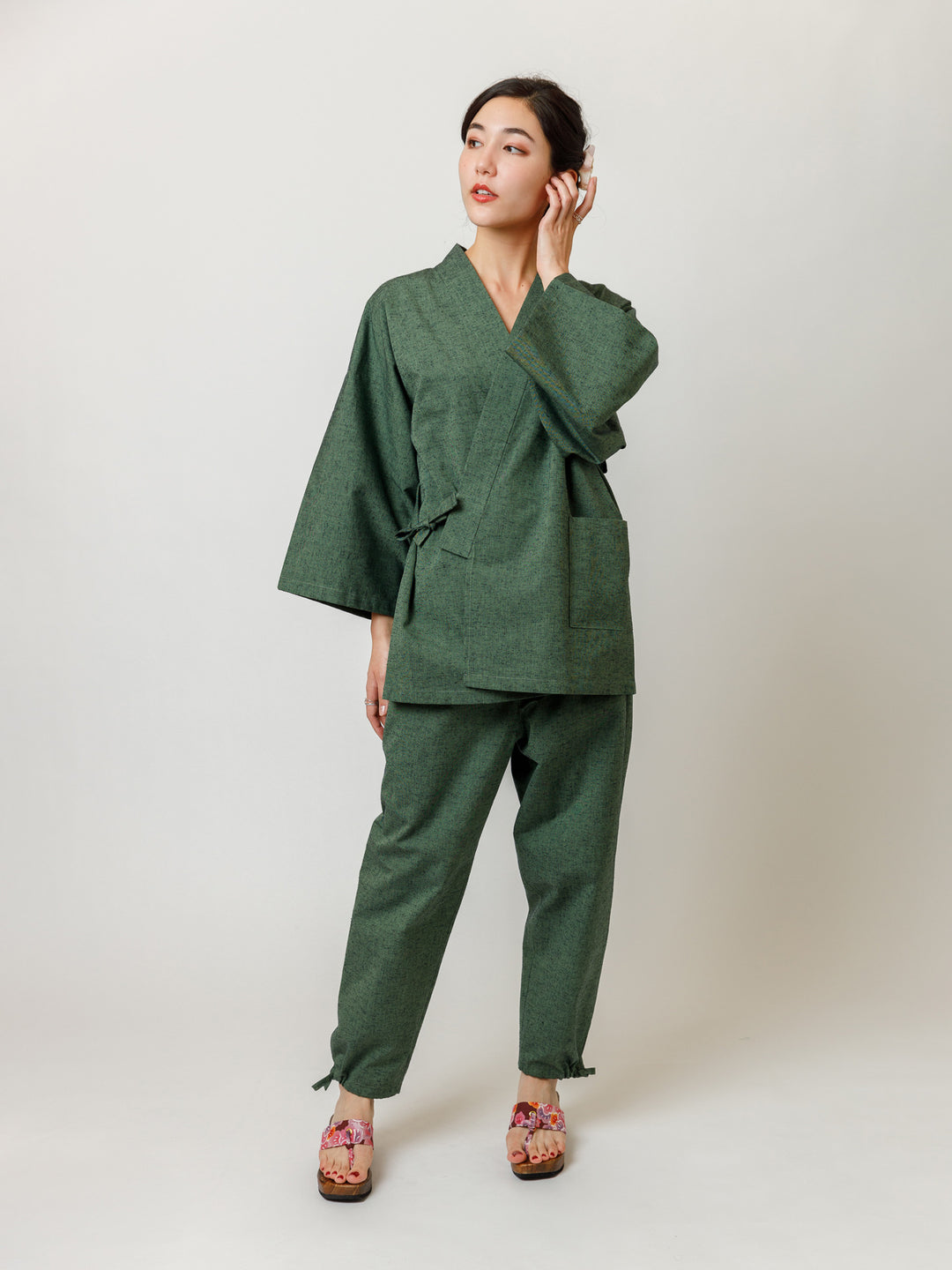 Matcha Green Samue Jacket & Lounge Pants | Japan Objects Store
