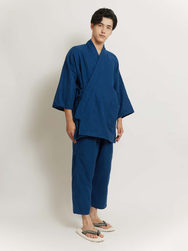 Samue Cotton Gauze Pajama Set in Indigo | Japan Objects Store