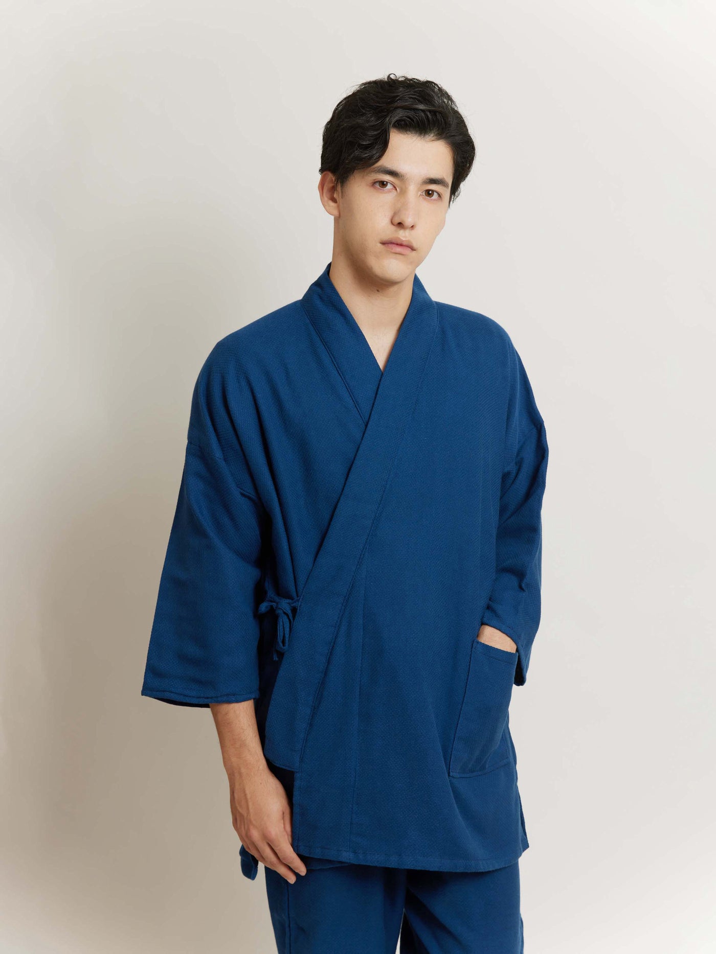Unisex Samue Cotton Gauze Pajama Set in Indigo