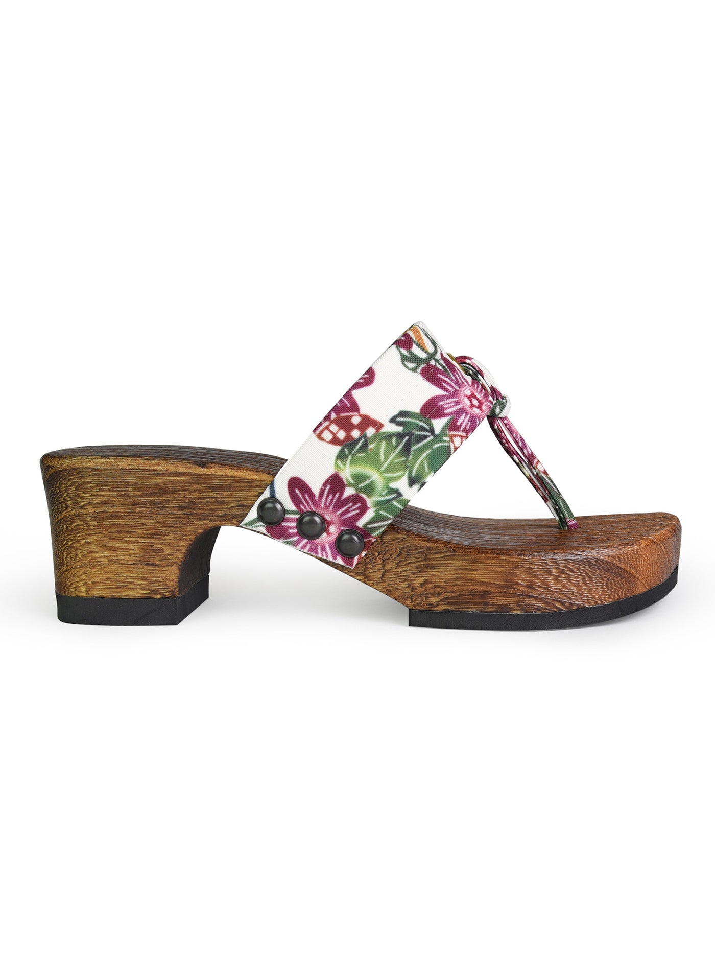 Bingata Wooden Geta Sandals in Passion Flower