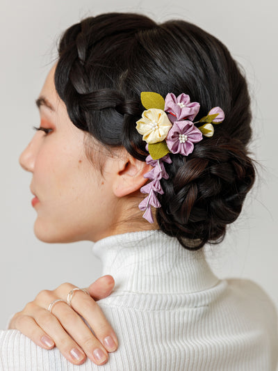 Sakura Bouquet Kanzashi Silk Hair Clip
