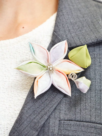 Clematis  Kanzashi Silk Hair Clip/Brooch