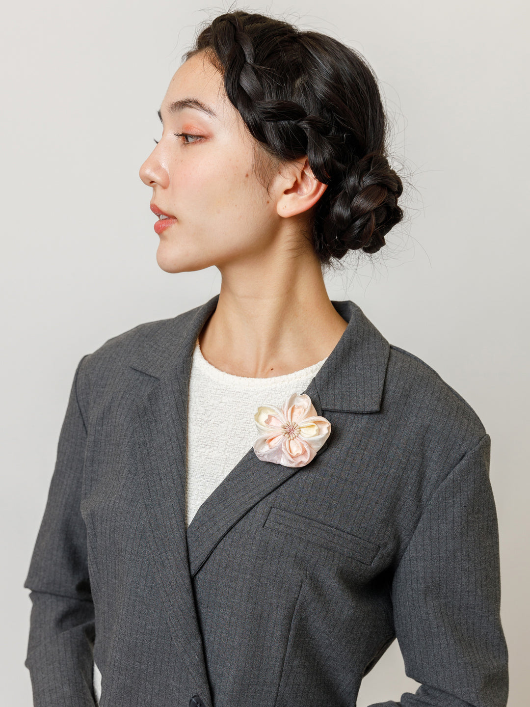 Cherry Blossom Kanzashi Silk Hair Clip/Brooch | Japan Objects Store