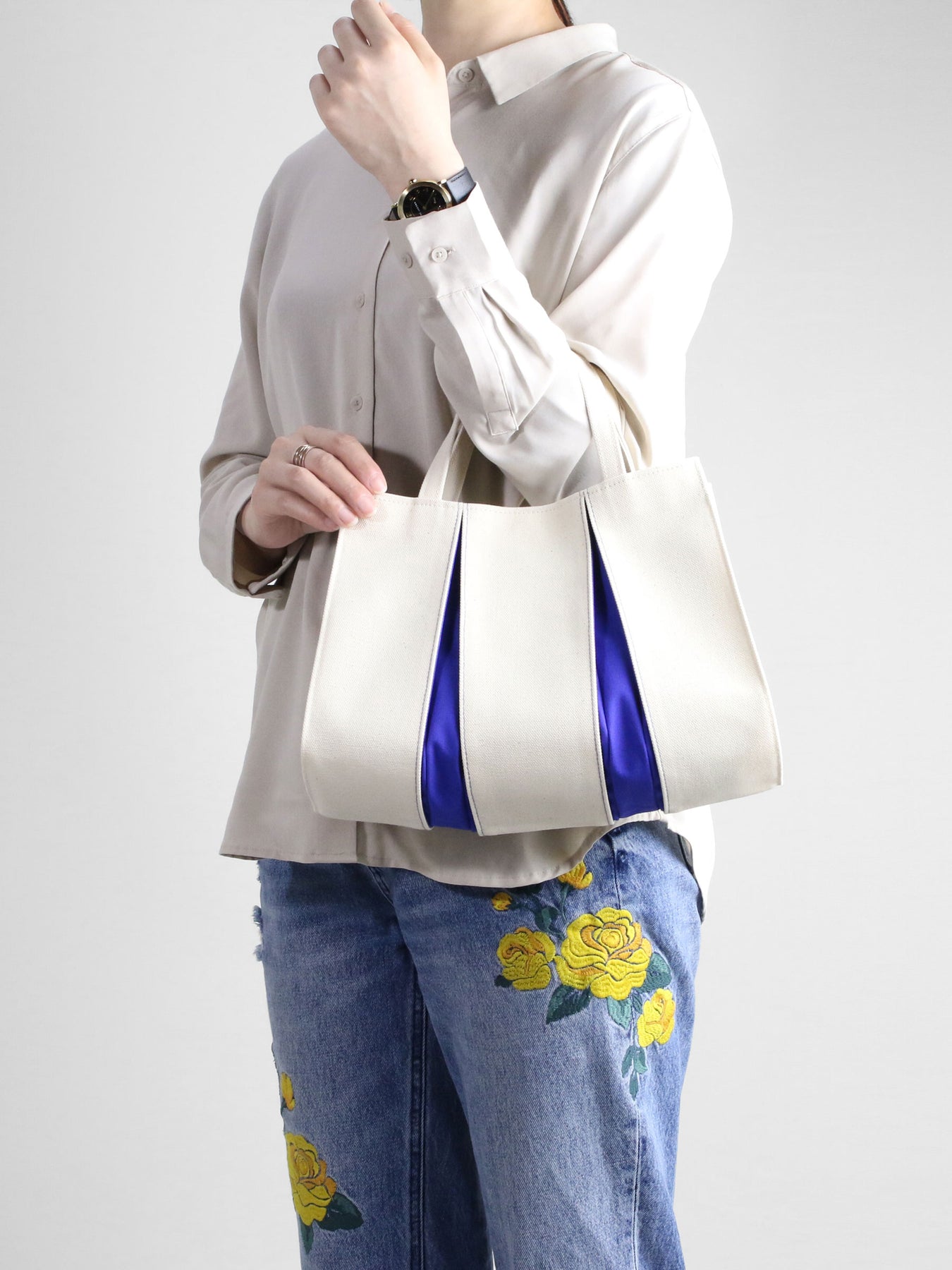 Onego White Mini Canvas Tote Bag