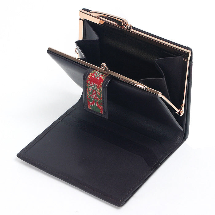 Enmon Silk Brocade Leather Clasp Wallet