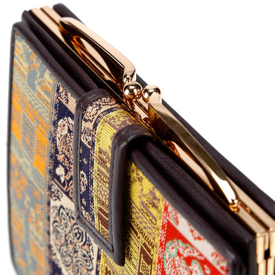 Koge Silk Brocade Leather Clasp Wallet Clasp