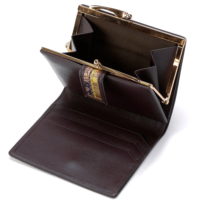Koge Silk Brocade Leather Clasp Wallet Interior