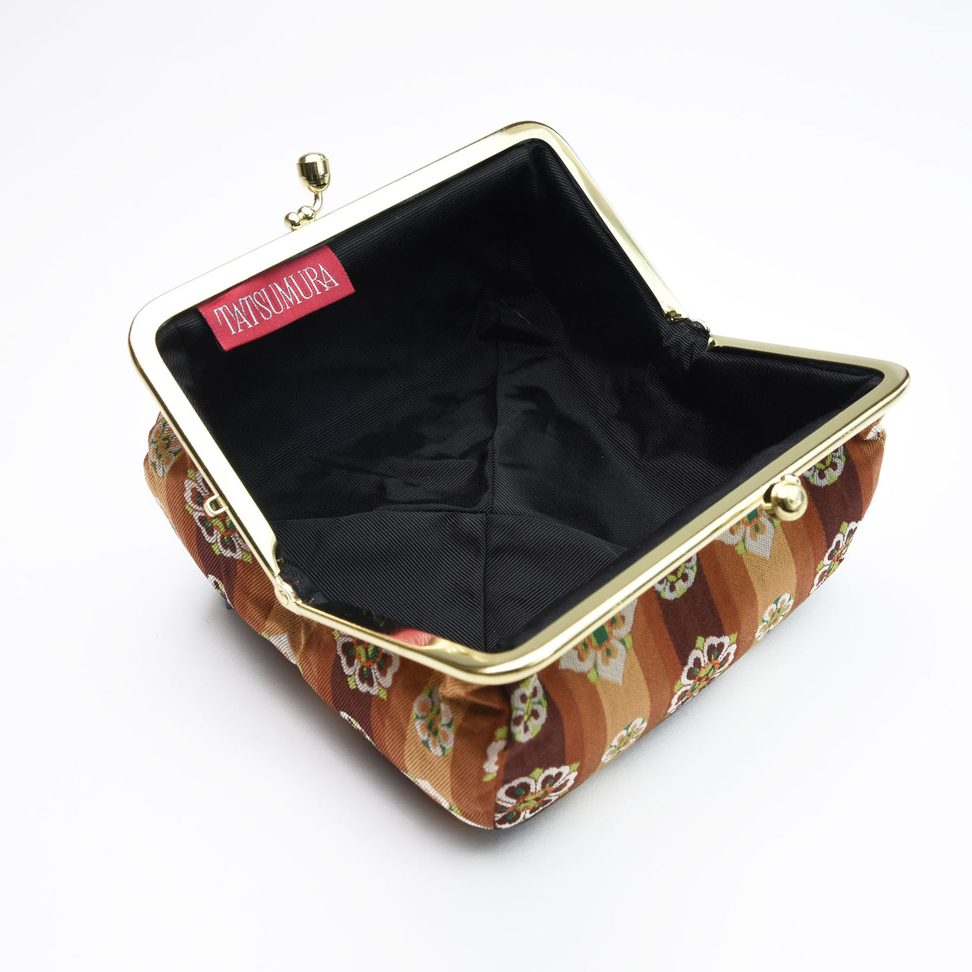 Tempyo Silk Brocade Travel Makeup Bag Interior