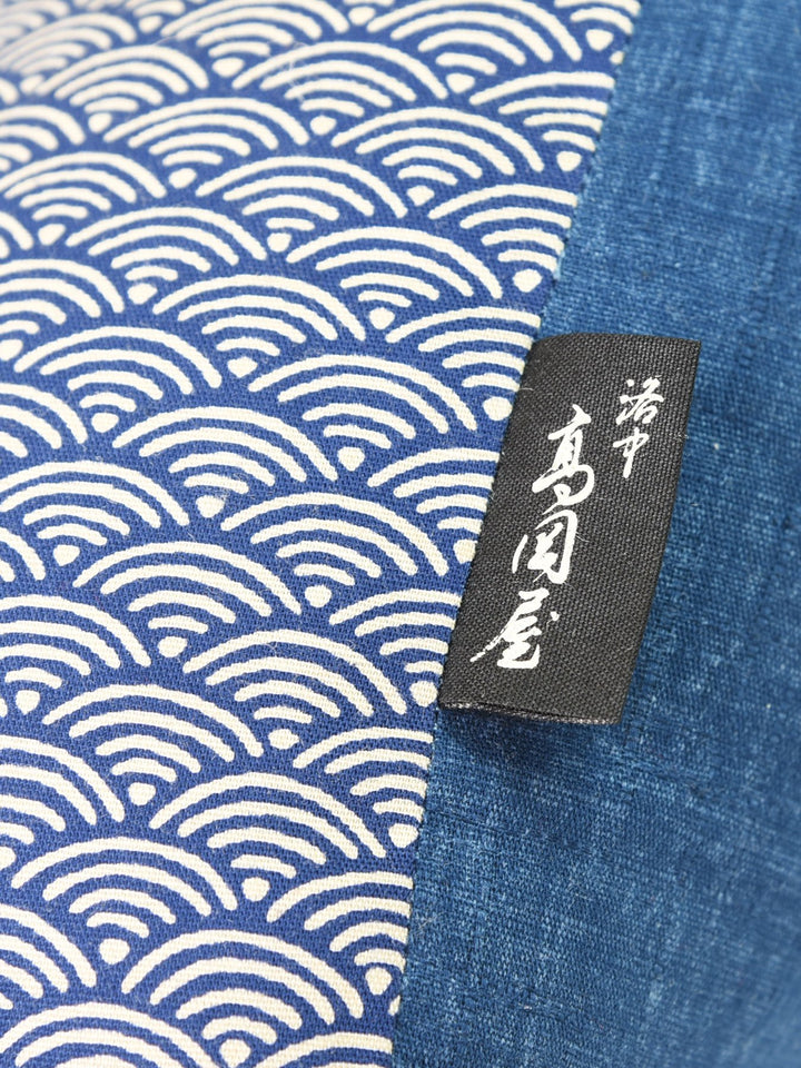 Seigaiha Blue Ojami Zafu Cushion | Japan Objects Store