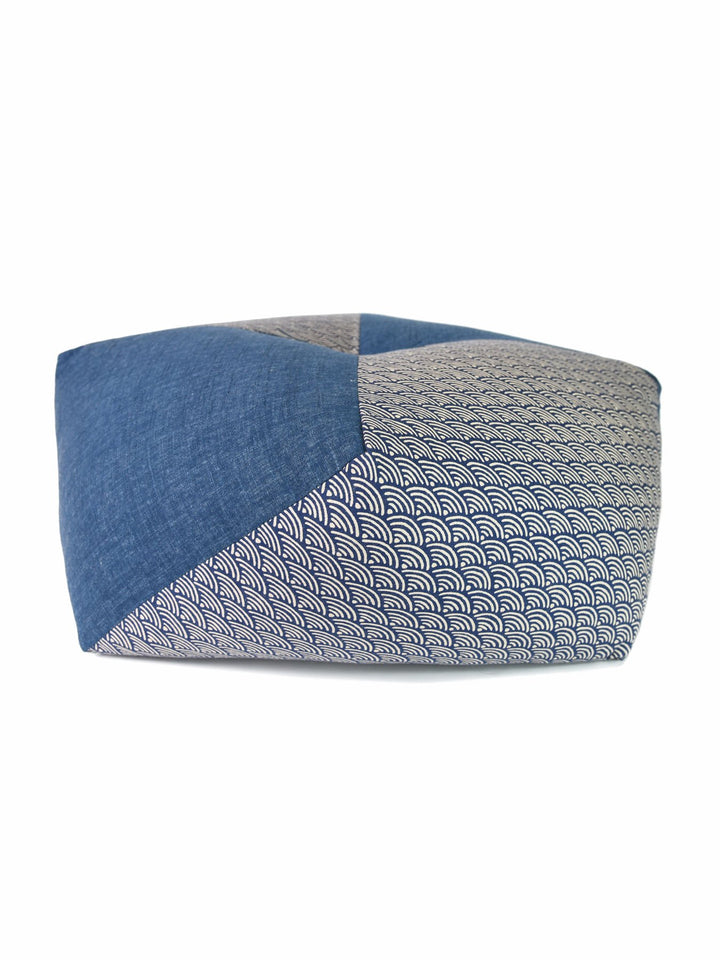 Seigaiha Blue Ojami Zafu Cushion | Japan Objects Store
