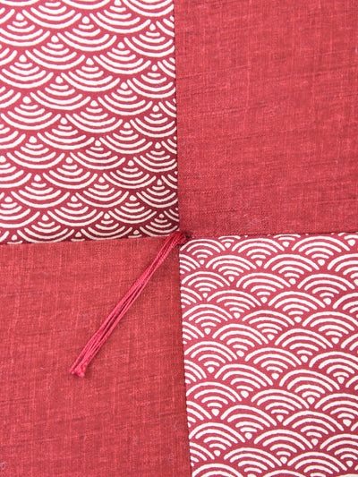 Kyoto Red Ojami Zabuton Cushion Central Stitch
