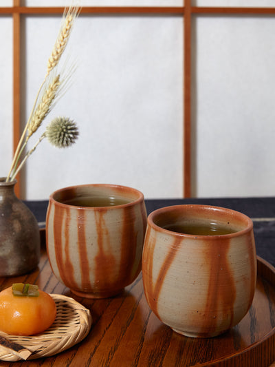 Ensemble de tasses à thé Bizen Hidasuki par Hozan