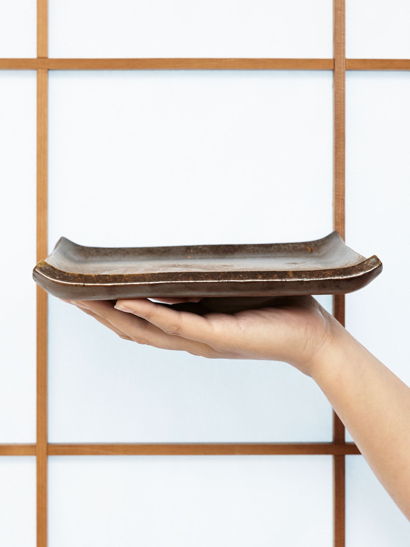 Square Bizen Ware Sushi Plate by Hozan (8½”/22cm)