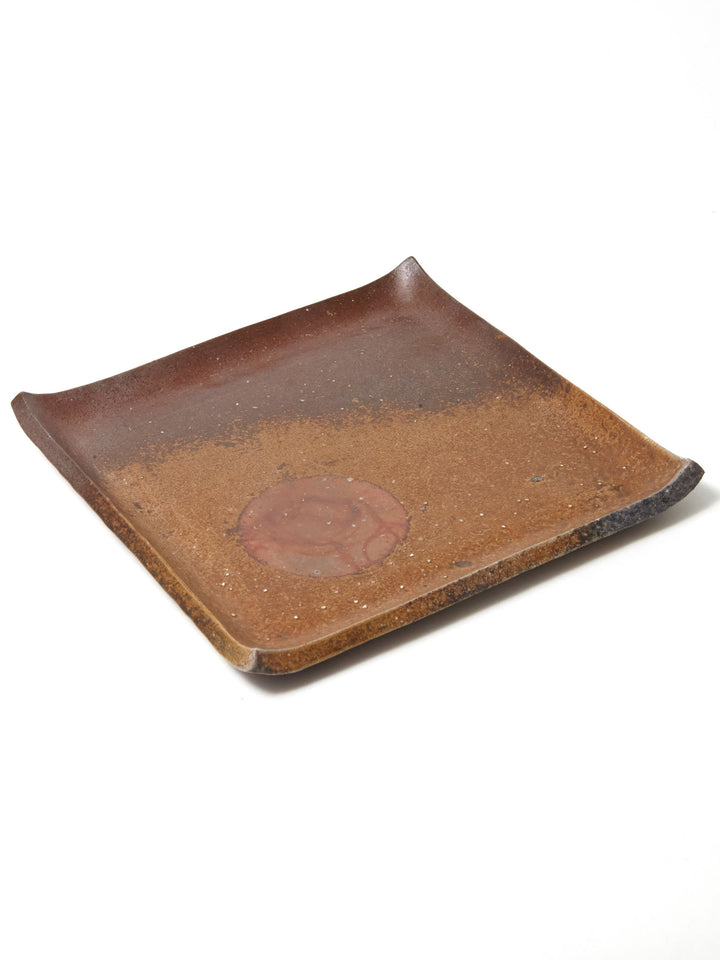 Square Bizen Ware Sushi Plate by Hozan | Japan Objects Store
