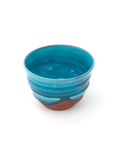 Ku Blue Kyoto Ware Teacup Set by Ninshu (7fl.oz/200ml)