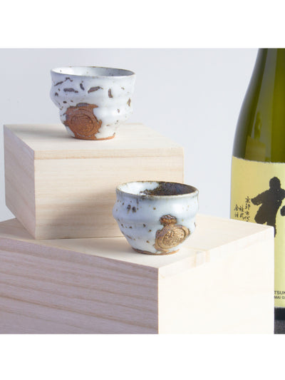 Tasse à Sake blanche Kyoto Ochoko de Ninshu (60ml/2fl.oz)