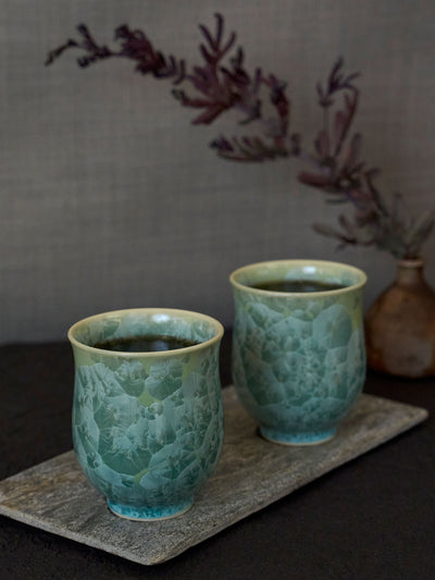 Ensemble de tasses à thé Cristal Vert Yunomi Kyoto de Kitaya (7fl.oz/200ml)