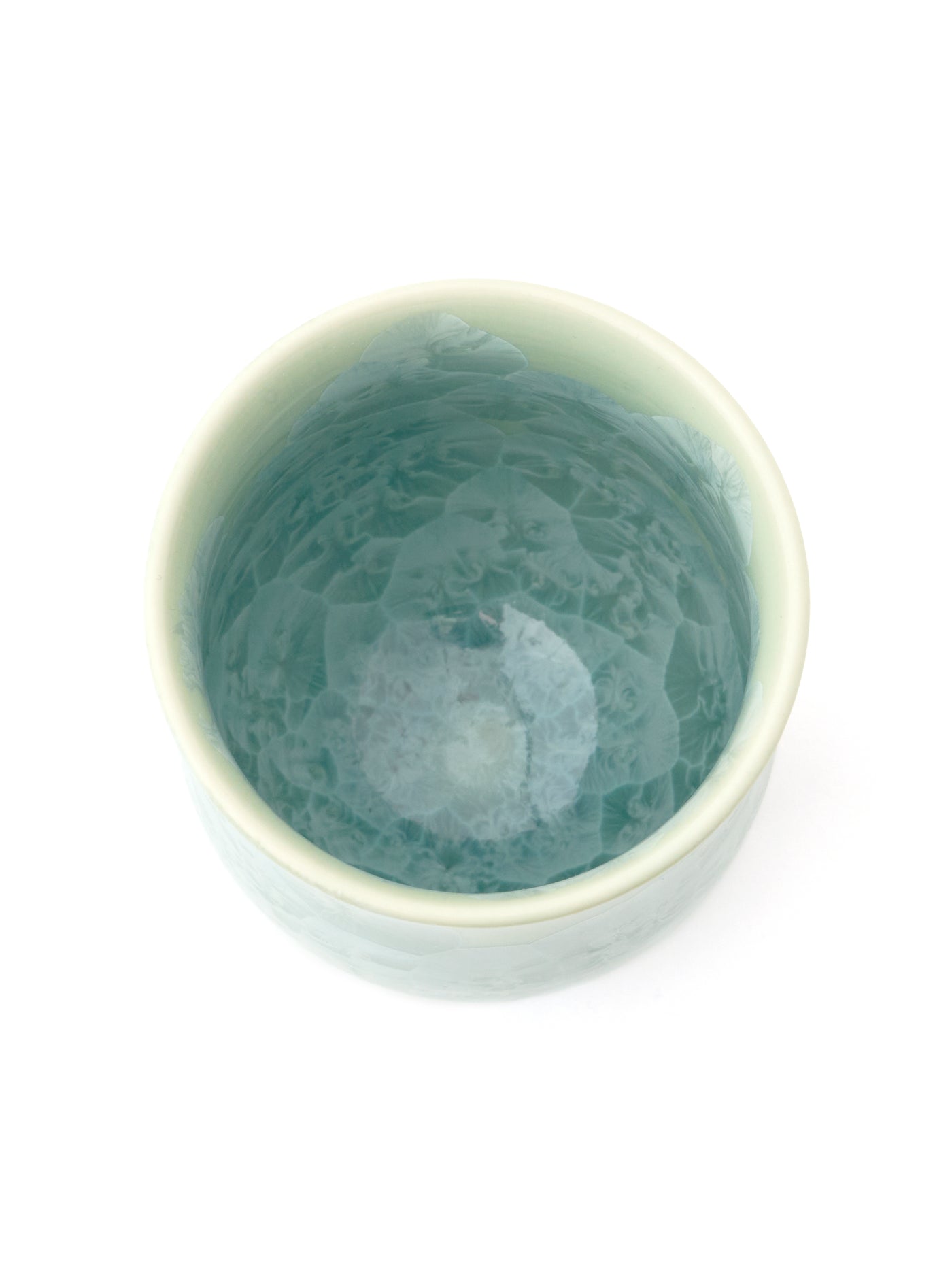 Green Crystal Kyoto Ware Yunomi Teacup Set by Touan (7fl.oz/200ml)