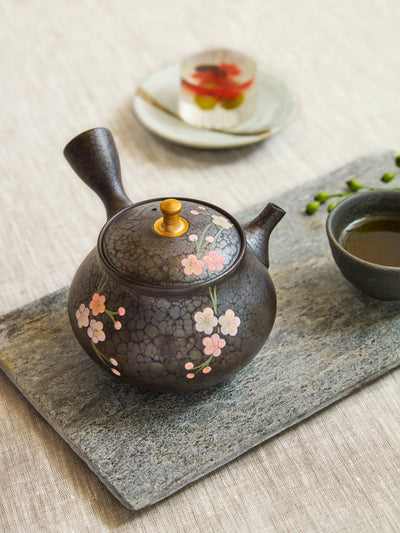 Plum Blossom Tokoname Japanese Teapot by Shoryu (9oz/270ml)