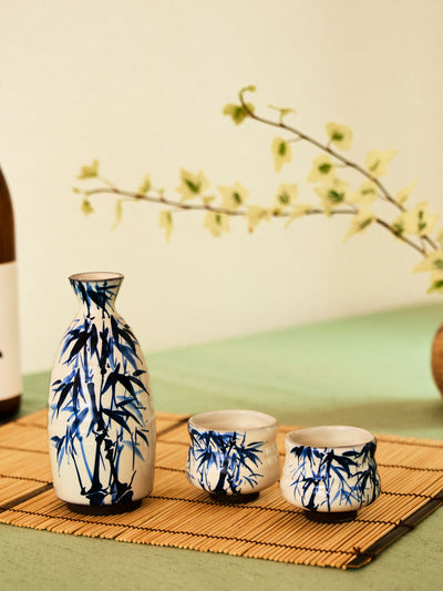 Bamboo Kyoto Ware Japanese Sake Set by Touan