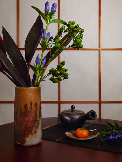 Vase Japonais Ikebana Bizen Goma par Hozan
