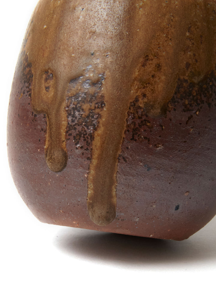 工芸品 Japanese Bronze Glazed Vase with Handles Japanese