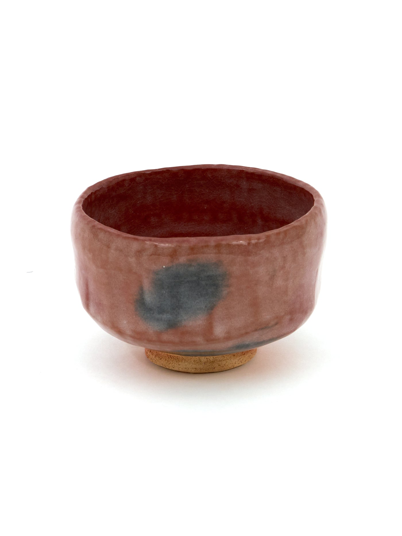 Red Raku Pottery Chawan Matcha Bowl by Shuraku