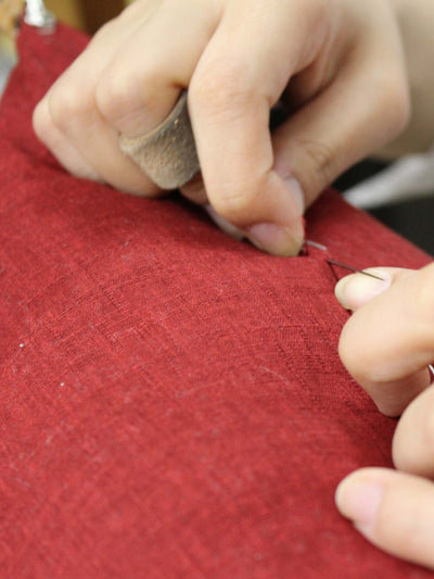 Sewing Kyoto Red Zabuton Cushion